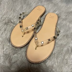 Clear Studded Flip Flops